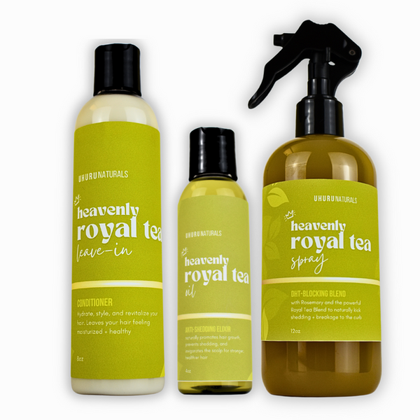 Uhuru Naturals Heavenly Royal Tea Bundles (Spray, Leave-in Conditioner, & Oil Set)